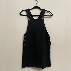Forever 21 black denim overall dress